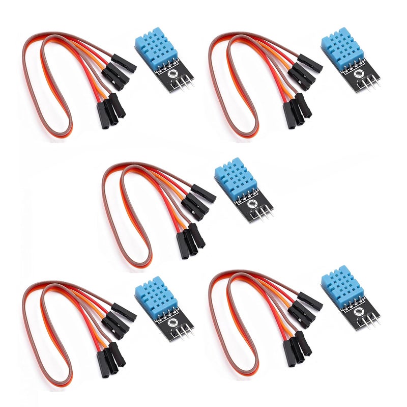 Teyleten Robot DHT11 Digital Temperature and Humidity Sensor Module for Arduino Raspberry 5pcs - Image 1
